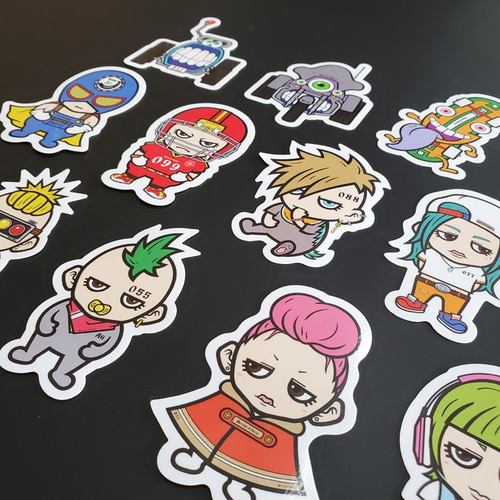 ステッカー キャラクター 屋外 耐水 ラミネート加工 全12体 ABG シール