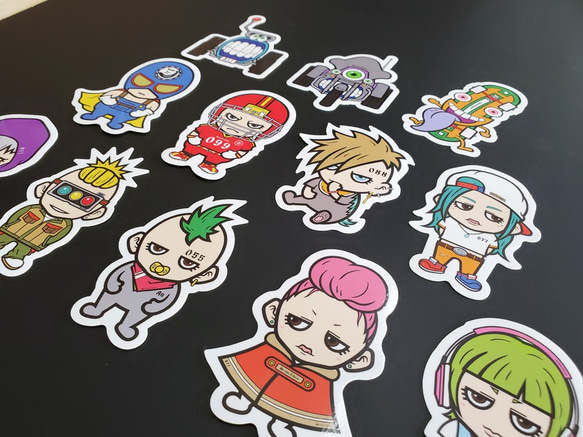 ステッカー キャラクター 屋外 耐水 ラミネート加工 全12体 ABG シール