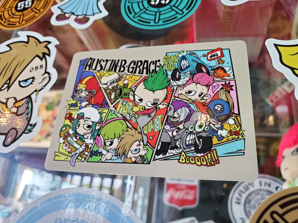 ステッカー キャラクター 屋外 耐水 ラミネート加工 全12体 ABG シール