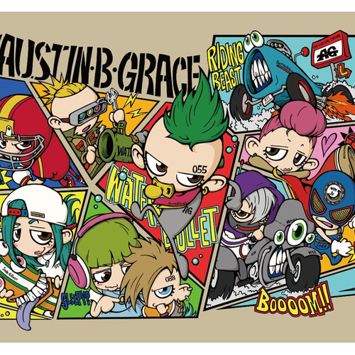 ステッカー キャラクター 屋外 耐水 ラミネート加工 全12体 ABG シール