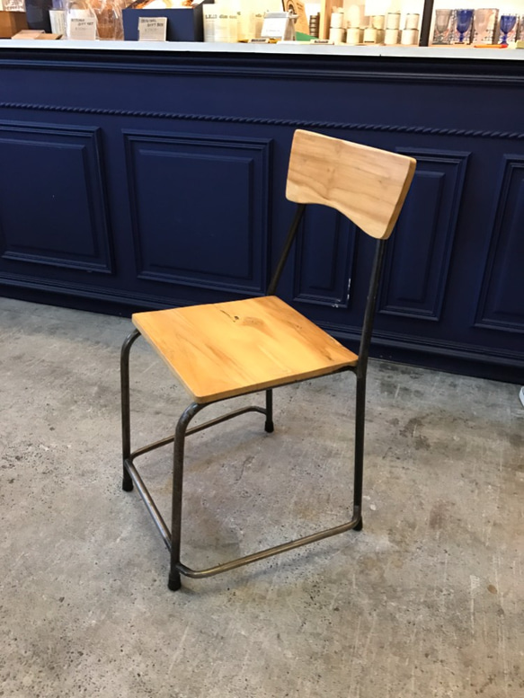 ダイニングチェア　 特注製作　家具職人オリジナル　アンティーク1脚 木 アイアン 一人がけ チェア ブルックリン アンティーク 1パーソン