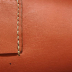 小さな手縫いバッグ　コーラルオレンジ 3枚目の画像