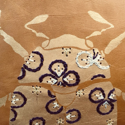 革のぺたんこバッグ（コガネムシ・キャメル） 2枚目の画像