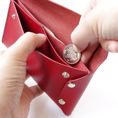2方向からの出し入れが可能なスナップボタン長財布【本革/受注 2方向からの出し入れが可能なスナップボタン長財布【本革/受注