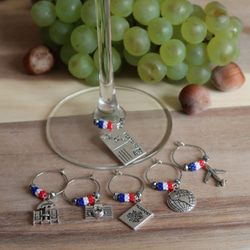 Travel with me wine charm 酒杯掛飾 20mm 串珠迷你國旗 旅行主題 紅酒派對 第1張的照片