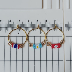 Mini flags 迷你國酒杯掛飾 wine charm 20mm 8-14/set 金色環 Delica 珠 第4張的照片