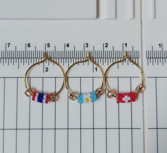 Mini flags 迷你國酒杯掛飾 wine charm 20mm 8-14/set 金色環 Delica 珠 第4張的照片