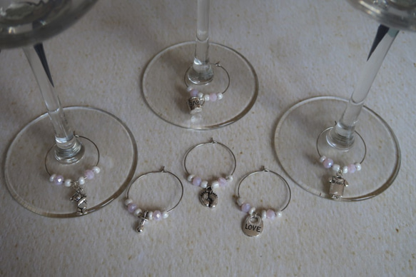 Baby shower 酒杯掛飾 wine charm 30mm 6/set 慶祝 榮升爸爸媽媽 小禮物 第3張的照片