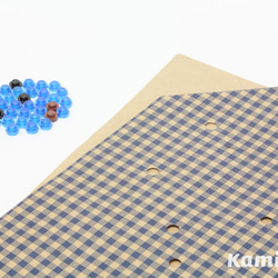 ペーパークラフトキット レペパゴ 〜 クマ クラフト（ギンガムチェック ブルー） 2枚目の画像