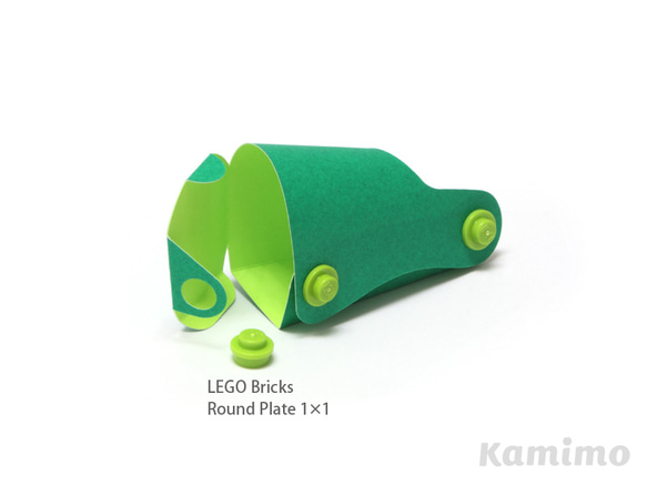 ペーパークラフトキット レペパゴ 〜 クマ カラーペーパー（Green & Lime） 2枚目の画像