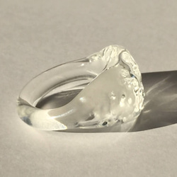 ガラスのリング ザラメクリア　#12.5 4枚目の画像