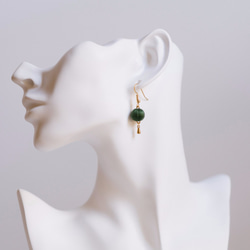 寶石醬果 耳環  *濃綠色（耳勾/耳夾） 第1張的照片