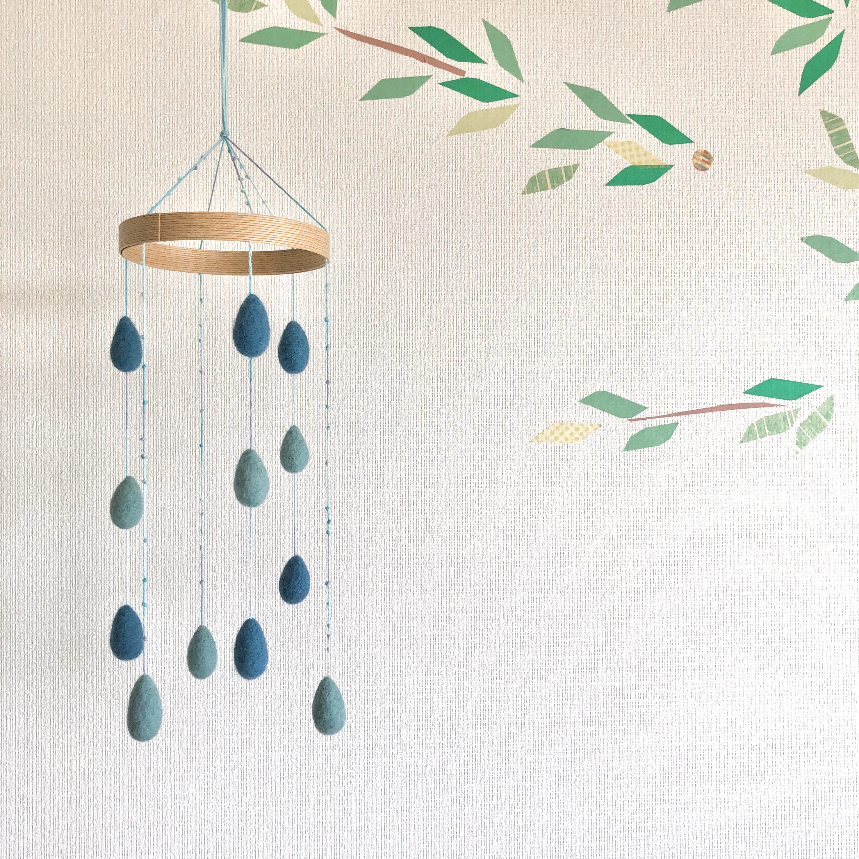 ＊マイナーチェンジ＊ 雨のモビール　　羊毛フェルト
