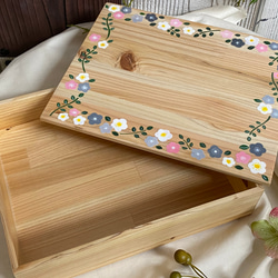 木製ランチボックス【お花】 2枚目の画像