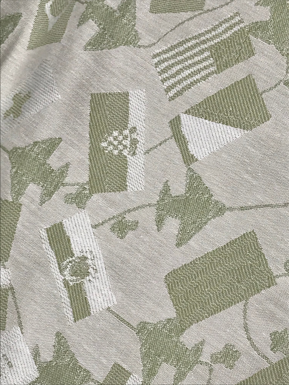 世界の国旗柄ジャガード織、綿100%生地、薄カーキ（抗菌防臭加工）115cm×100cm 5枚目の画像