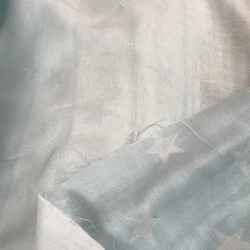 ジャガード織トリプルガーゼ綿100%生地お星様柄薄い水色 3枚目の画像