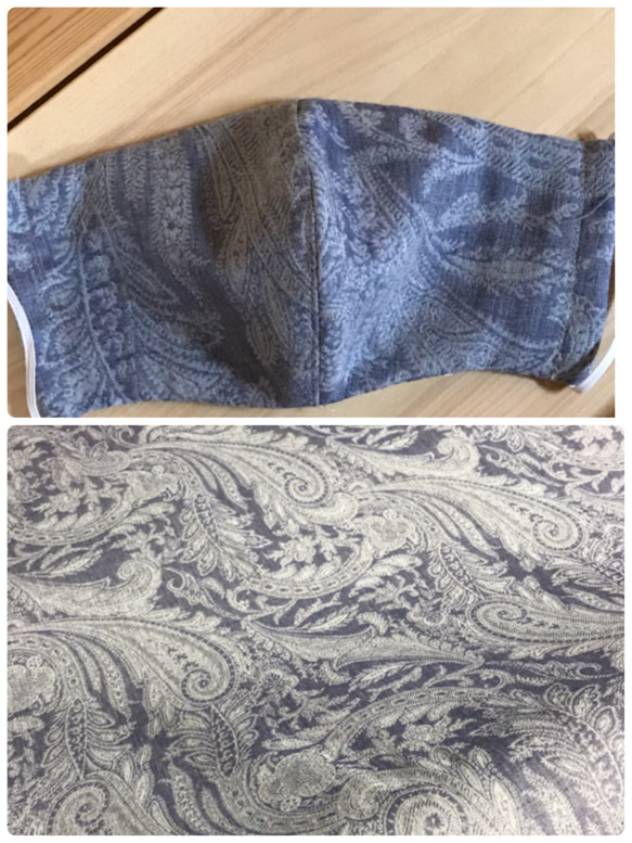 ジャガード織綿100%生地縦糸top糸　大きなペイズリー柄（抗菌防臭加工）115cm×100cm 1枚目の画像