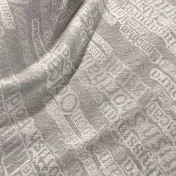 ジャガード織綿100%生地縦糸top糸　猫名文字柄（抗菌防臭加工）115cm×100cmグレー 2枚目の画像