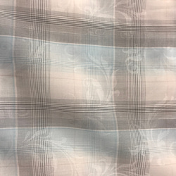 ジャガード織薄い一重生地格子グレーブルー 1枚目の画像