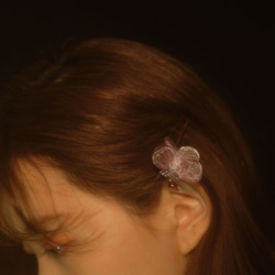 【オンライン限定】rea「19ss écrin」ピンク蝶々のヘアピン 2枚目の画像