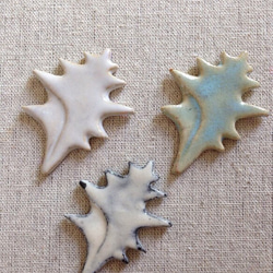 海の巻き貝の箸置き（白、水色、粉引） 3枚目の画像