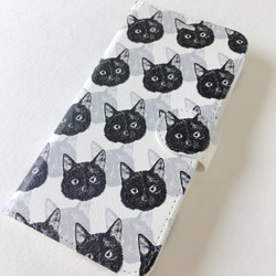 黒猫/ホワイトiPhone手帳 3枚目の画像