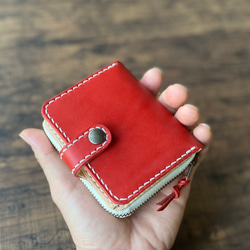 受注製作】二つ折り ラウンドファスナー 財布 2つ折りレザー財布 本革