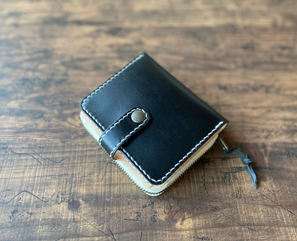 受注製作】二つ折り ラウンドファスナー 財布 二つ折り財布 kiita