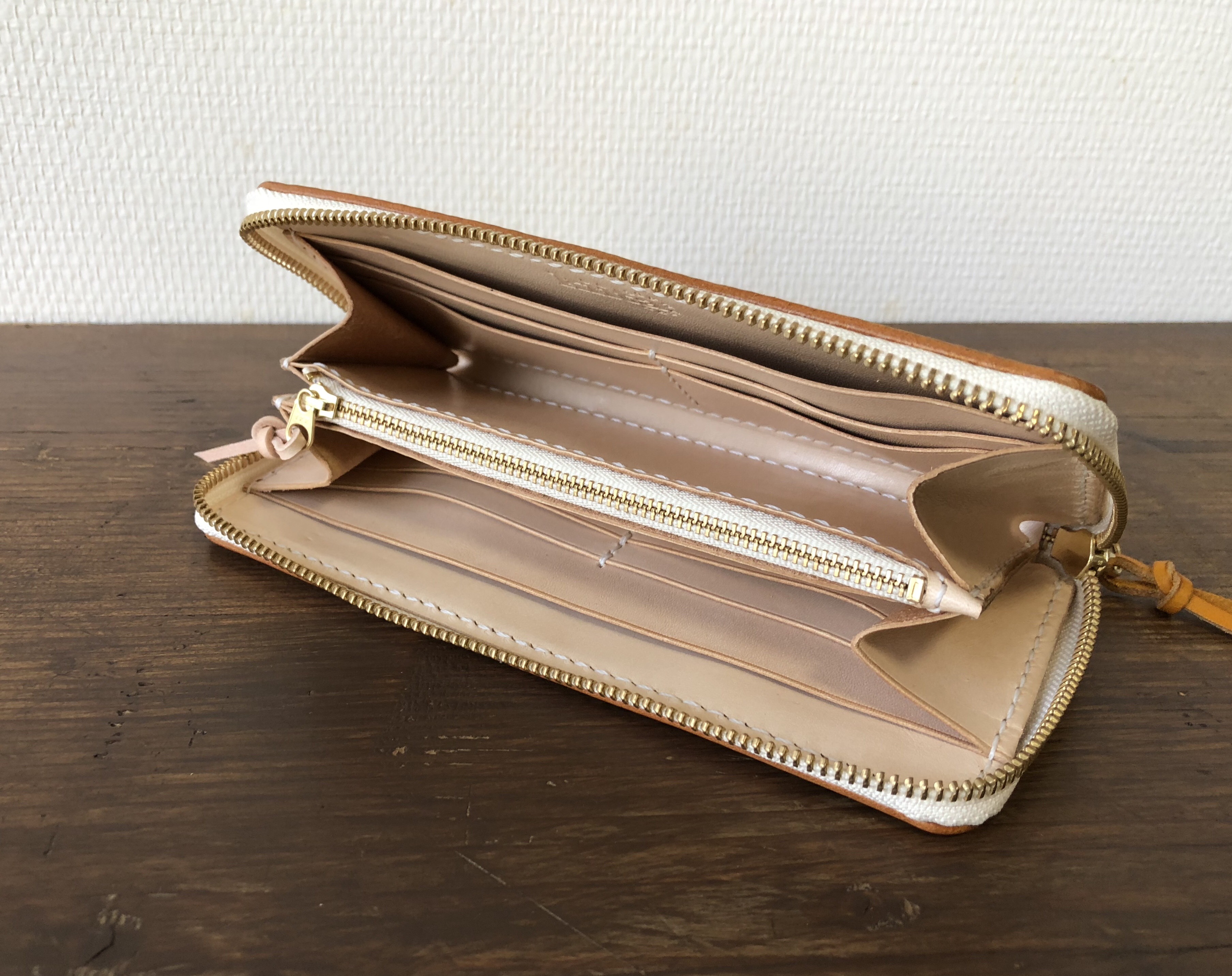 【受注製作】イタリアンレザー ラウンドファスナー ウォレット 長財布 レザー 本革  イエロー