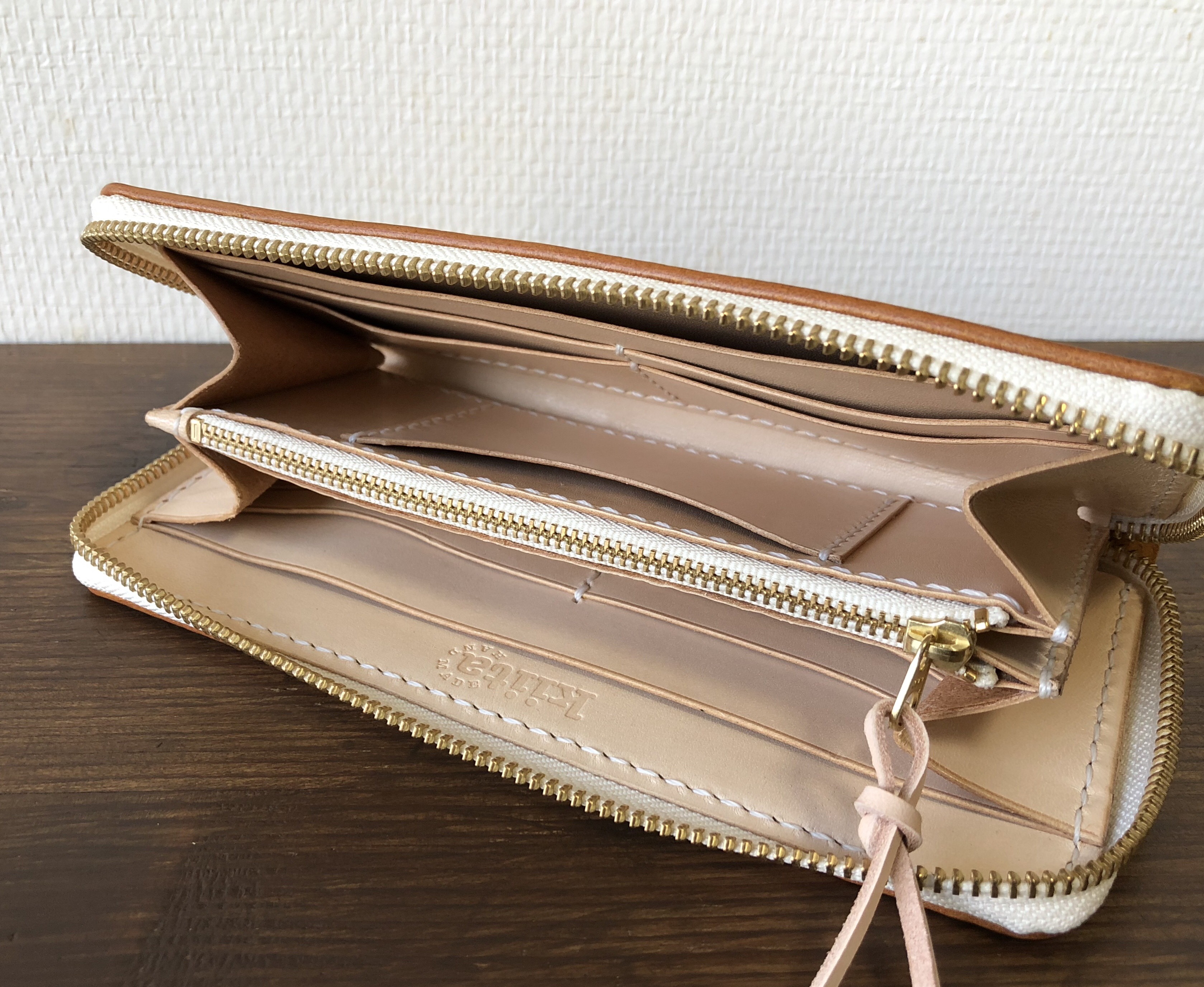 【受注製作】イタリアンレザー ラウンドファスナー ウォレット 長財布 レザー 本革  イエロー