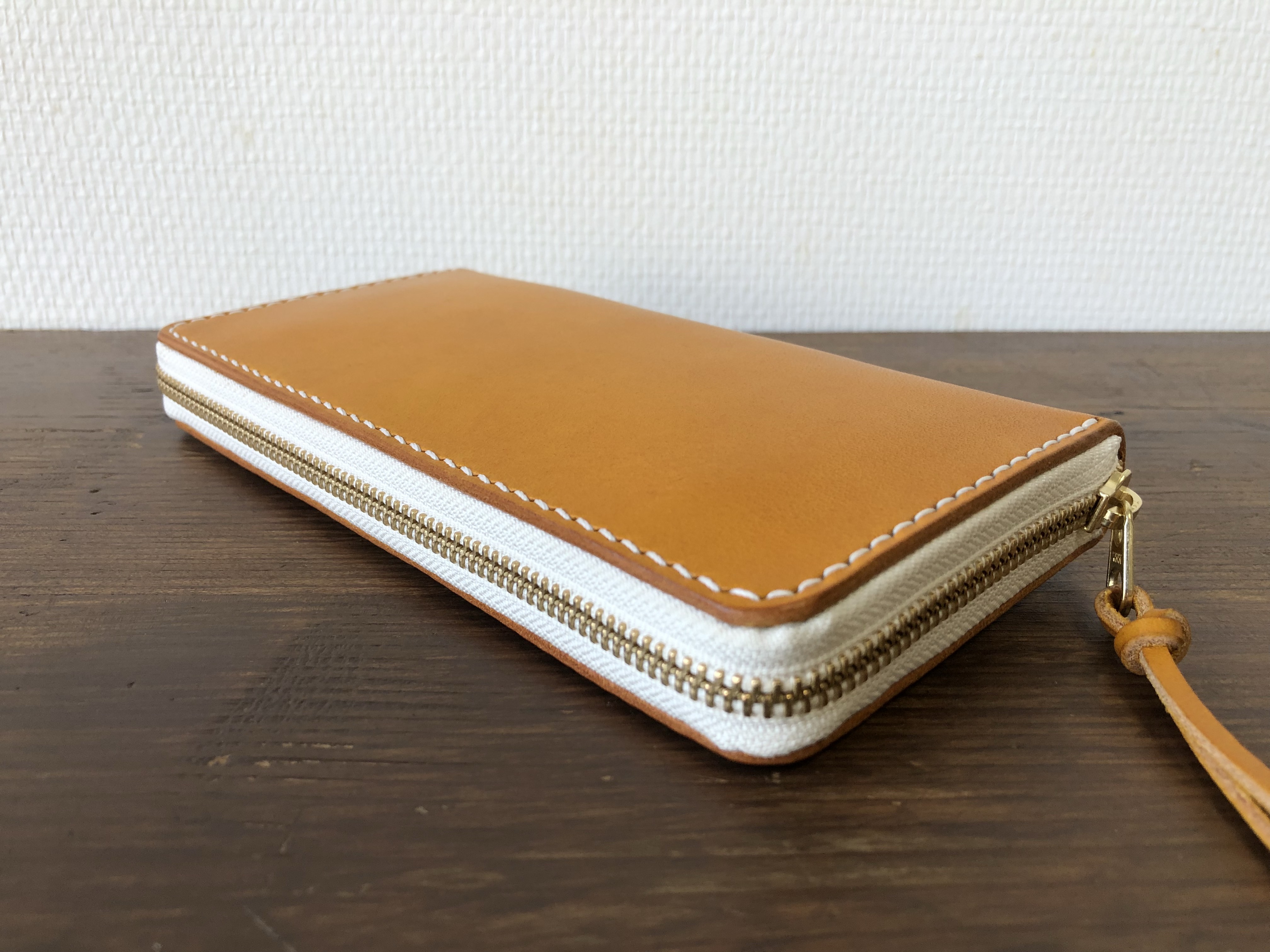 【受注製作】イタリアンレザー ラウンドファスナー ウォレット 長財布 レザー 本革  イエロー