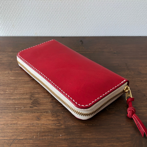 受注製作】イタリアンレザー ラウンドファスナー ウォレット 長財布  