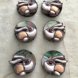 月とウサギ。 Fritillary純銀製のイヤリング。伝統的なcheongsamフラワーボタン技術で作られた 10枚目の画像