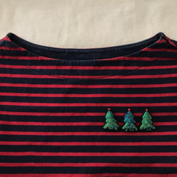 オーロラカラークリスマスツリーブローチ。パンジン刺繍プロセス•T02 3枚目の画像