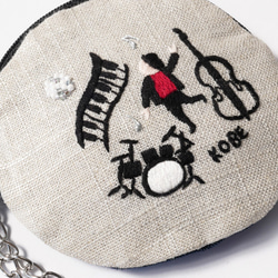 刺繍 ICカードポーチ「神戸ジャズ」 3枚目の画像