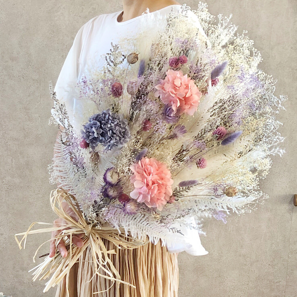 テラコッタ ウェディングブーケ ブートニアセット ドライフラワー ブーケ 前撮り ドライフラワー】ウェディングブーケ&ブートニア 【結婚式 フラワー