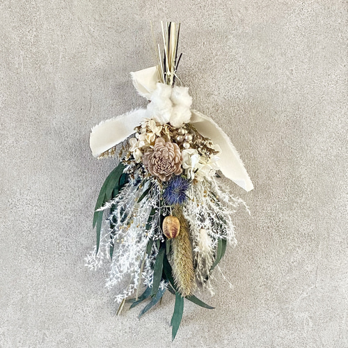 特集掲載作品＊しめ縄 【2WAYとりはずしてスワッグに】ネイビー お正月