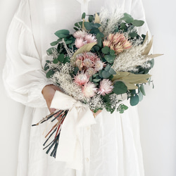 ナチュラルブーケM セルリア ウェディング 誕生日 プリザーブド