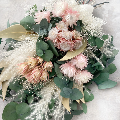 ナチュラルブーケM セルリア ウェディング 誕生日 プリザーブド