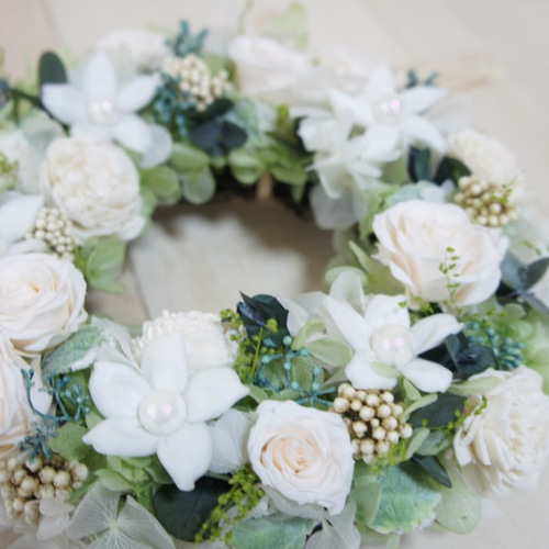 専用⭐︎フラワーリース⭐︎ ジャスミングリーンリース(28cm） 写真も