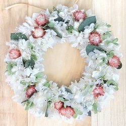 ユーカリのホワイトリースL リースボックス付 プリザーブドフラワー