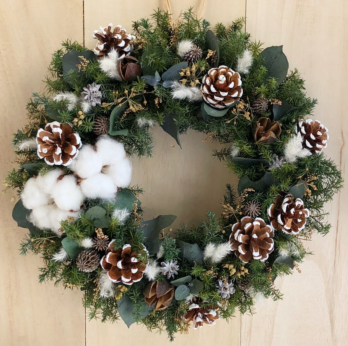 直径30㎝ ユーカリ ヒムロスギリース　プリザーブドフラワー　ウェディング