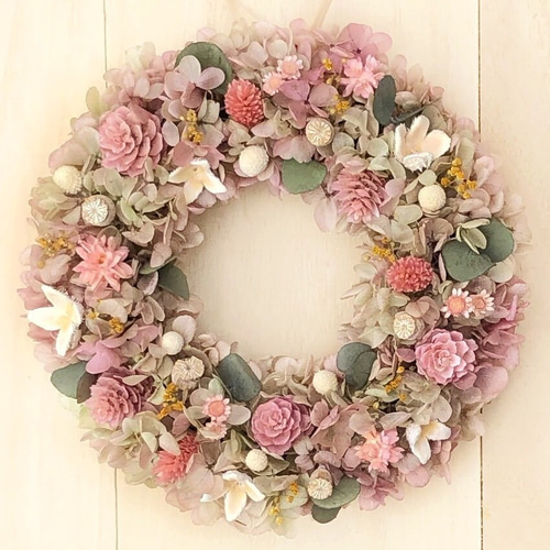 くすみカラーのオレガノピンクリースM ドライ プリザーブドフラワー