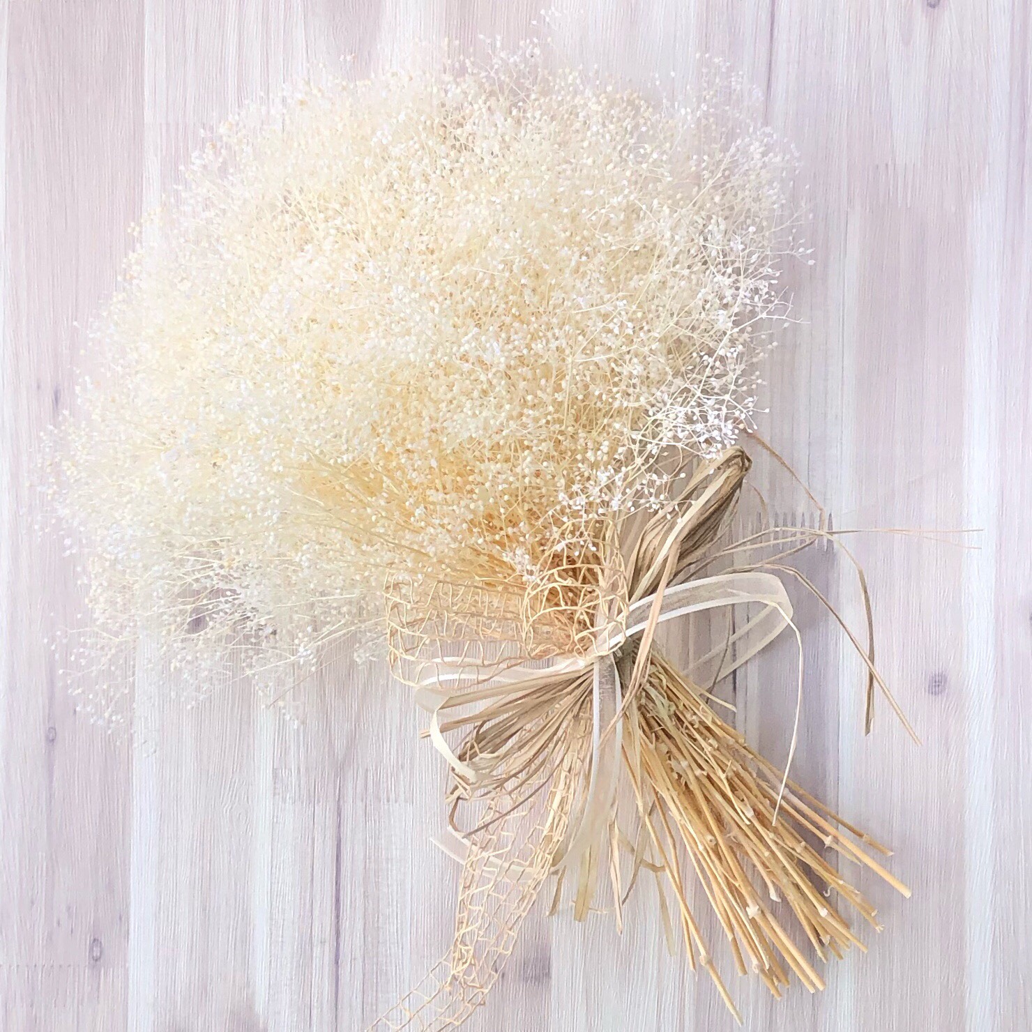 カスミソウブーケ　ウェディング　結婚式　ドライフラワー　二次会　前撮り　プリザーブドフラワー