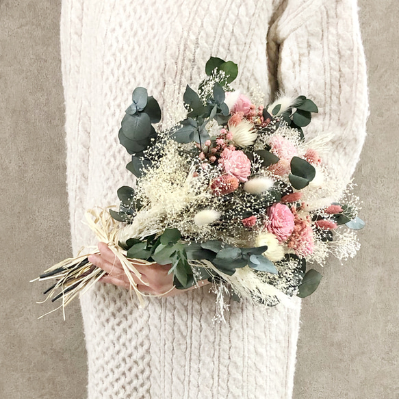 クラッチブーケL ユーカリピンク ウェディング 結婚式 誕生日