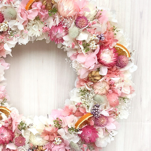 ガーデンリースL プリザーブドフラワー ドライフラワー リース 結婚