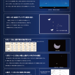 ２冊入り　A4サイズ　星のカレンダー「２０２０宙めぐりカレンダー」 9枚目の画像