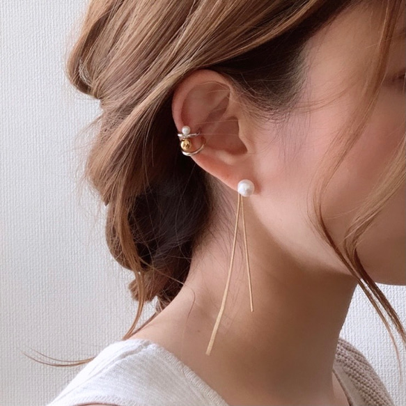 AQUA＿bi-color set earcuff 2枚目の画像