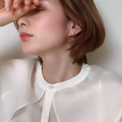 【再販×20】上品モダンなパールピアス   イヤリング　左右ペア　抗アレルギー 5枚目の画像