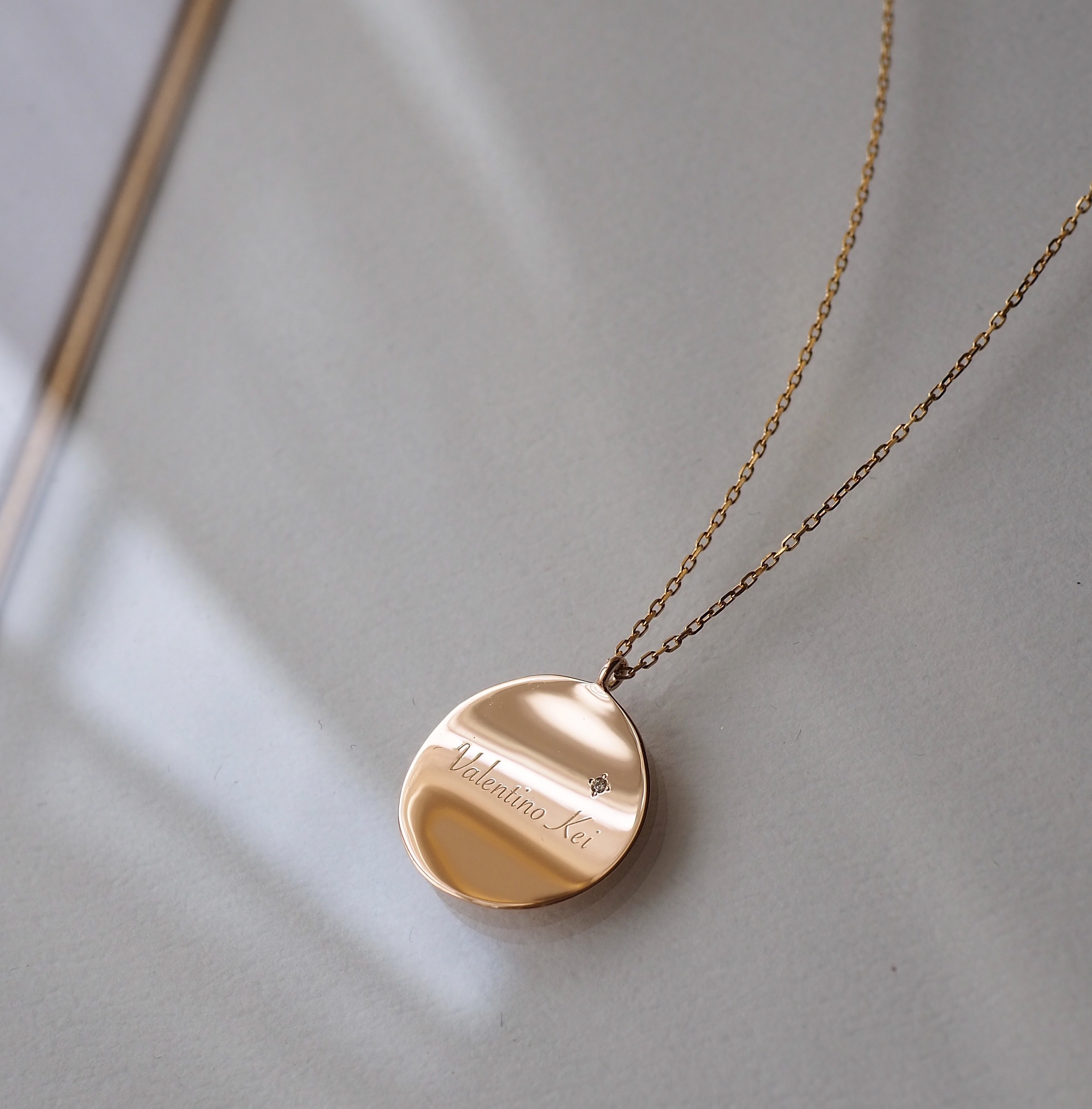 【記念になる特別なネックレスを】受注生産／K10／ダイヤモンド／名入れ／出産祝い／成人式／卒業式